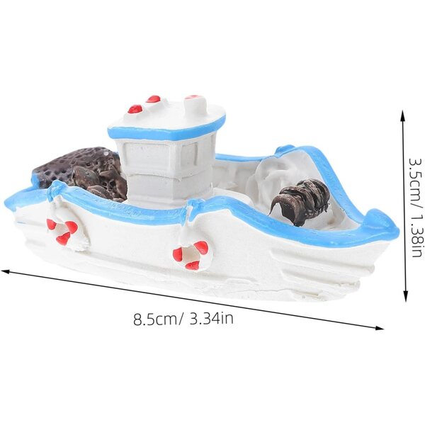 STOBAZA Miniatura Barca in Resina Mediterranea per Decorazioni Nautiche e Micro Paesaggi