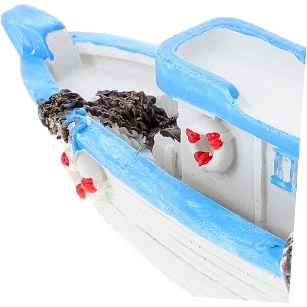 STOBAZA Miniatura Barca in Resina Mediterranea per Decorazioni Nautiche e Micro Paesaggi