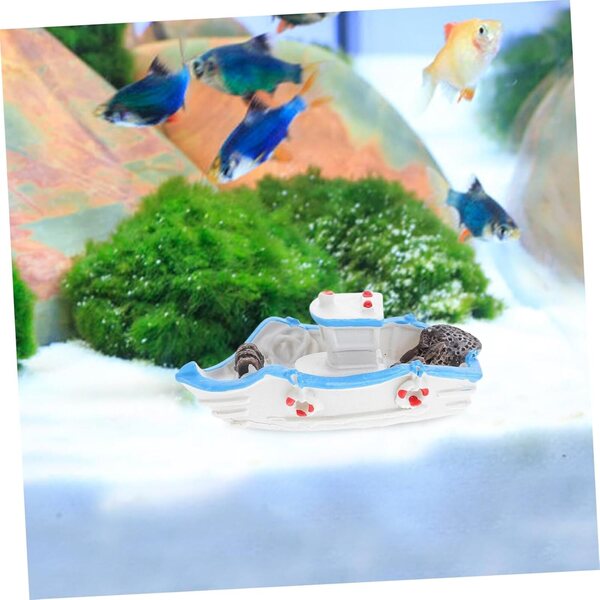 STOBAZA Miniatura Barca in Resina Mediterranea per Decorazioni Nautiche e Micro Paesaggi