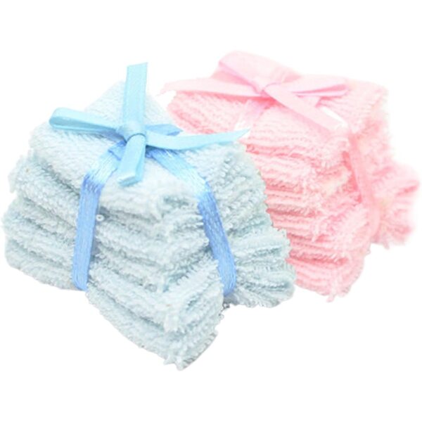 1:12 Mini-Handtuch-Set für Puppenhäuser – realistische Badezimmer-Accessoires, 2-teilig