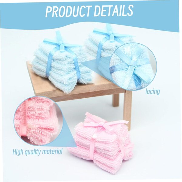 1:12 Mini-Handtuch-Set für Puppenhäuser – realistische Badezimmer-Accessoires, 2-teilig