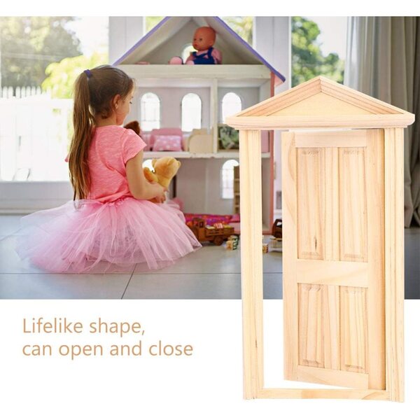 Porta in Legno Miniatura 1:12 per Casa delle Bambole - Personalizzabile e Realistica