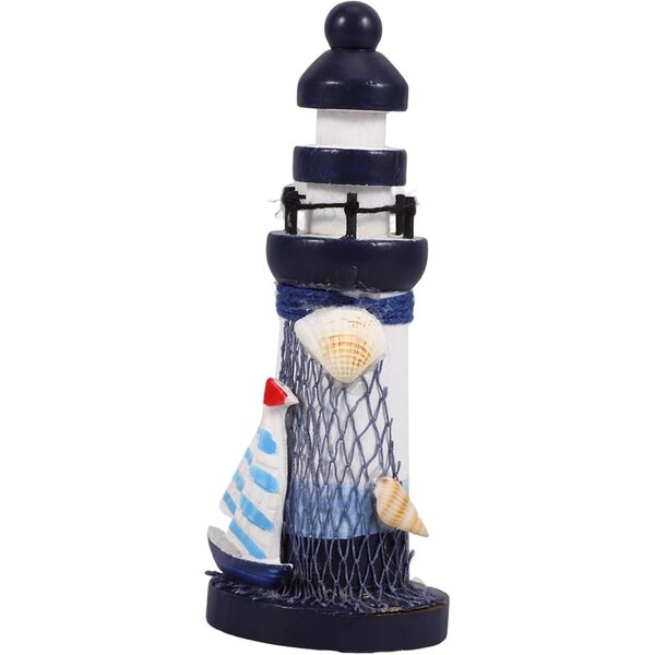 Decorazione Leuchtturm in Legno Mediterraneo per Casa, Ufficio e Giardino 13,5 cm