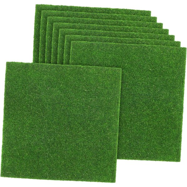 ibasenice Moosteppiche 8 pezzi 15x15 cm per decorazioni giardino e modellismo