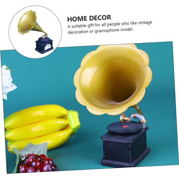 Modello Vintage Grammofono in Resina - Decorazione Elegante per Casa e Bar