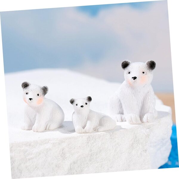 Set mit 12 Mini-Harz-Bär-Statuen, Garten-Puppenhaus-Schreibtisch-Dekoration