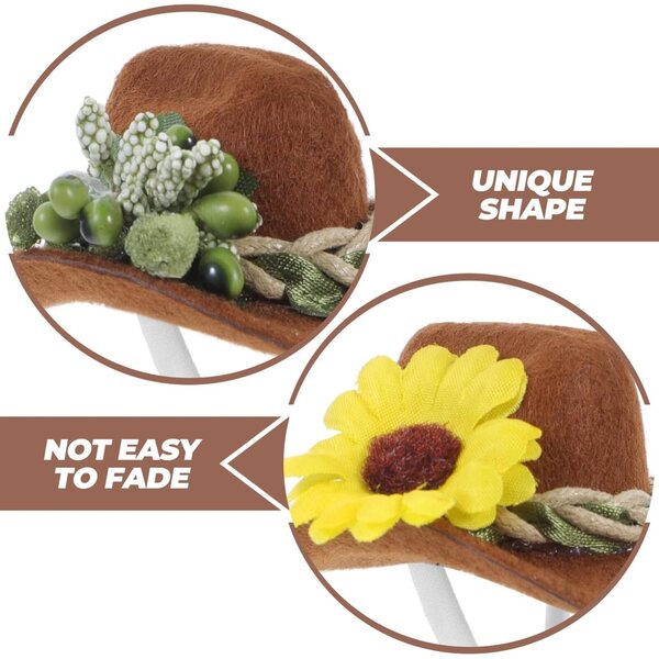 STOBAZA Set mit 3 Mini-Cowgirl-Hüten aus Filz – Party- und DIY-Dekorationen