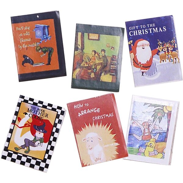 Miniatur-Tagebuch 6 pezzi per casa delle bambole in legno e carta, decorazione versatile