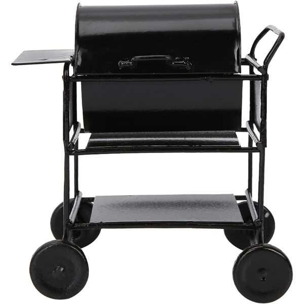 Mini carretto barbecue 1:12 in ferro non tossico per casa delle bambole Jelquix