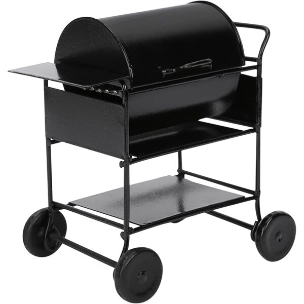 Mini carretto barbecue 1:12 in ferro non tossico per casa delle bambole Jelquix