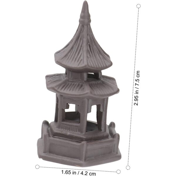 STOBAZA Mini Pavillon 6 Stück aus brauner Keramik für Garten- und Heimdekoration