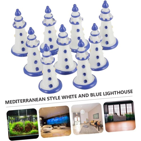 20 Stück Mini-Leuchttürme aus Kunstharz für Miniaturgärten, Aquarien und Heimdekorationen