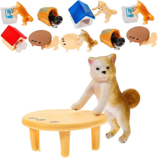 STOBAZA Set mit 24 realistischen Mini-Hundestatuen aus PVC für Haus- und Gartendekorationen