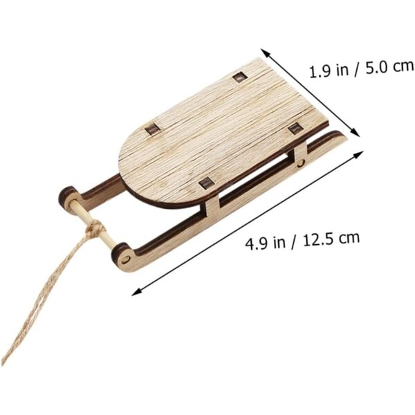 STOBAZA 9 Mini Slittini in Legno Beige per Decorazioni Natalizie e Tavolo 2,5x5x2 cm