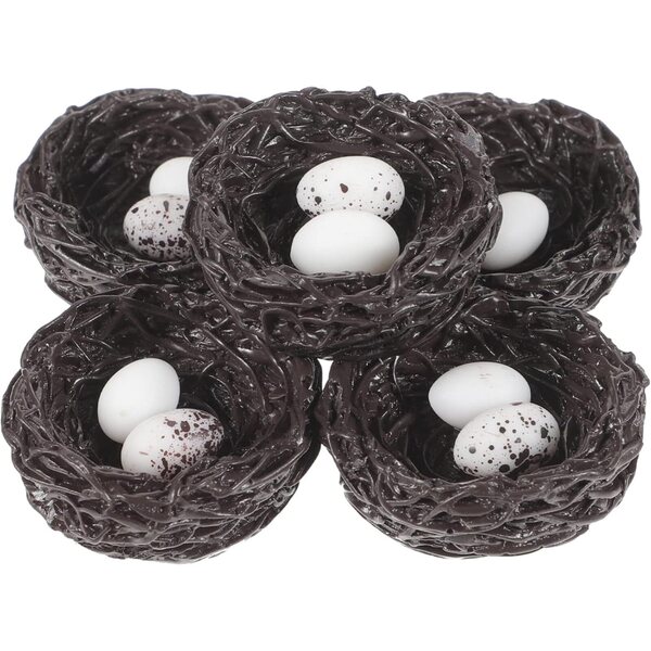 STOBAZA set 25 nidi in resina con 50 uova finte per decorazione giardino e casa