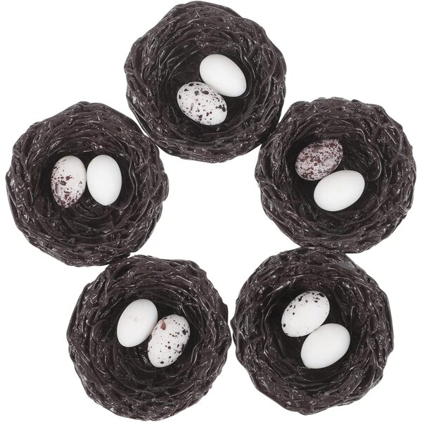 STOBAZA set 25 nidi in resina con 50 uova finte per decorazione giardino e casa