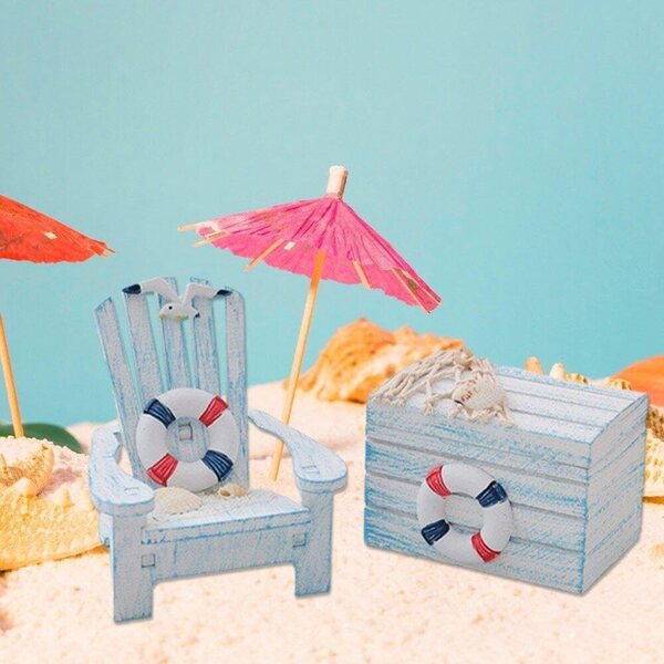 Mini decorazione mare in legno e resina set 2 pezzi per casa e foto