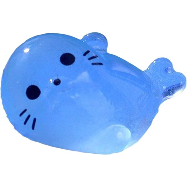 Animali in resina che brillano al buio - Set 5 piccole foche decorative per la casa
