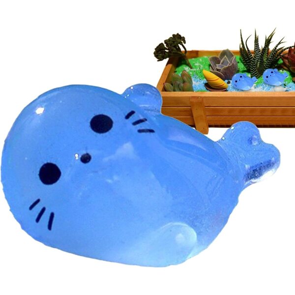 Animali in resina che brillano al buio - Set 5 piccole foche decorative per la casa