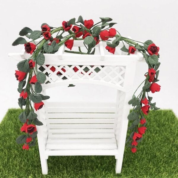 Girlanda Miniatur 1:12 in Resina con Rose Finte per Casa delle Bambole - 22 cm