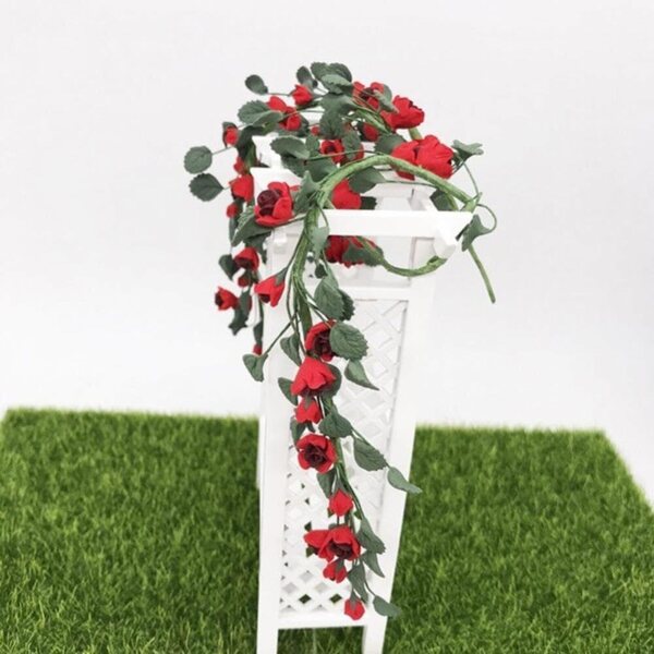 Girlanda Miniatur 1:12 in Resina con Rose Finte per Casa delle Bambole - 22 cm