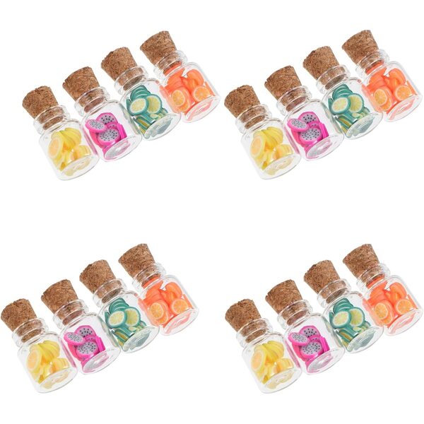 Set 16 Miniature Vasi con Fette di Frutta Realistiche per Case delle Bambole LIFKICH