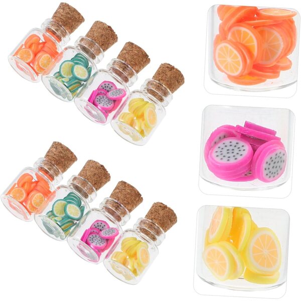 Set 16 Miniature Vasi con Fette di Frutta Realistiche per Case delle Bambole LIFKICH