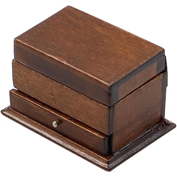 Miniatura cestino da cucito in legno per casa delle bambole 1:12 vintage e realistico