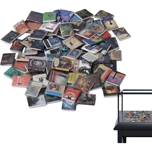 Set mit 200 Mini-Büchern für Puppenhäuser, realistische und detaillierte Dekoration