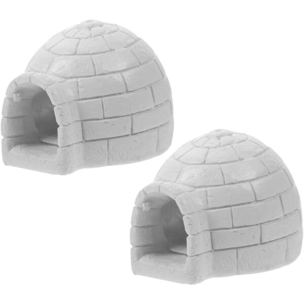 Miniature Eishaus in resina 5,5x4,8x4,5cm decorazione artica per casa delle bambole