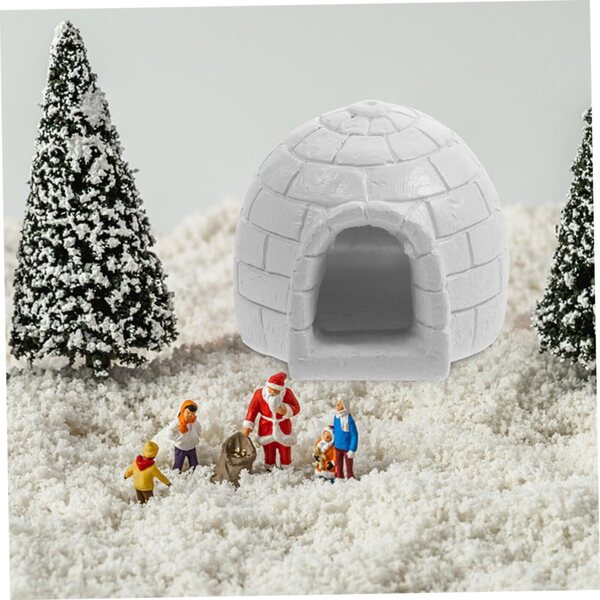 Miniature Eishaus in resina 5,5x4,8x4,5cm decorazione artica per casa delle bambole