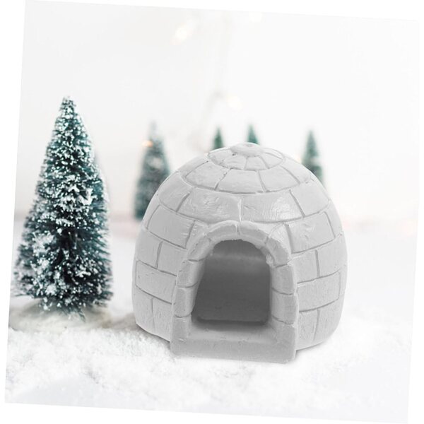 Miniature Eishaus in resina 5,5x4,8x4,5cm decorazione artica per casa delle bambole