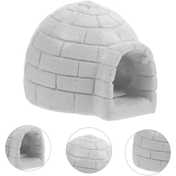 Miniature Eishaus in resina 5,5x4,8x4,5cm decorazione artica per casa delle bambole
