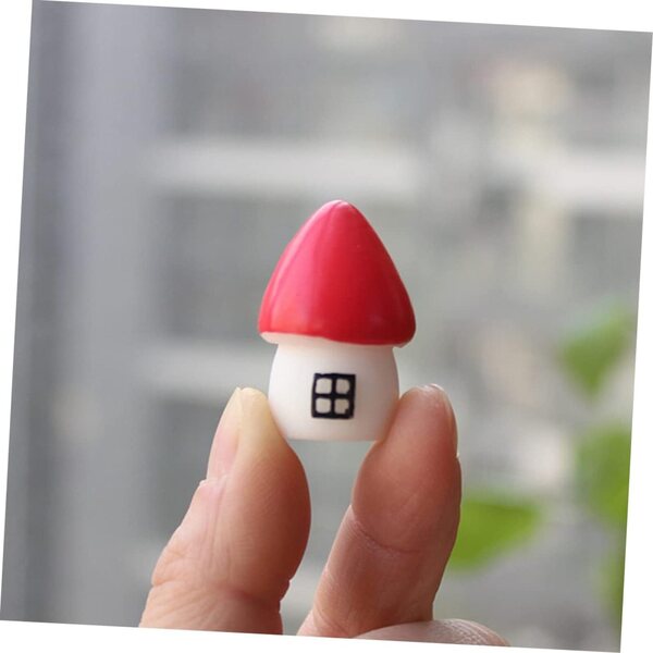 ibasencice Miniature Case Modelli Decorativi Casa in Resina 4 Pezzi Bianchi e Rossi