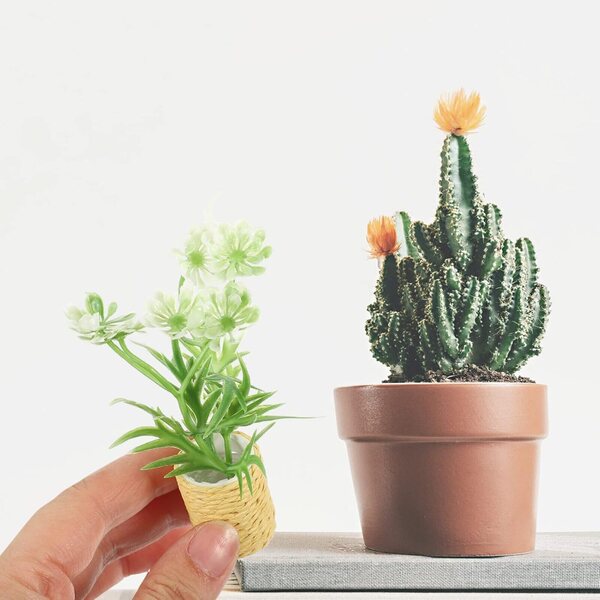 Mini Bonsai artificiale in miniatura per decorazione casa 1:12, resistente e realistico