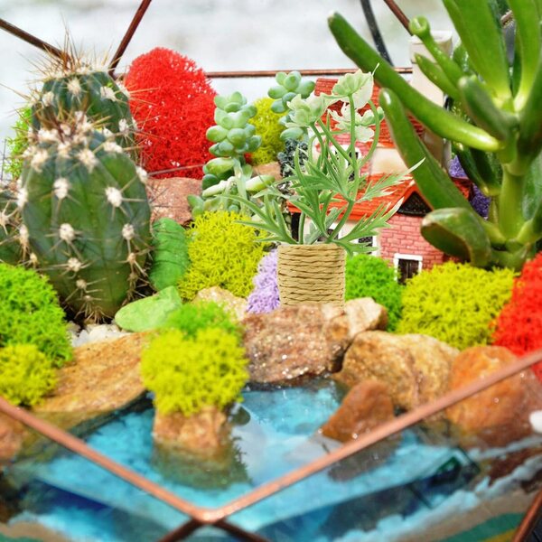Mini Bonsai artificiale in miniatura per decorazione casa 1:12, resistente e realistico