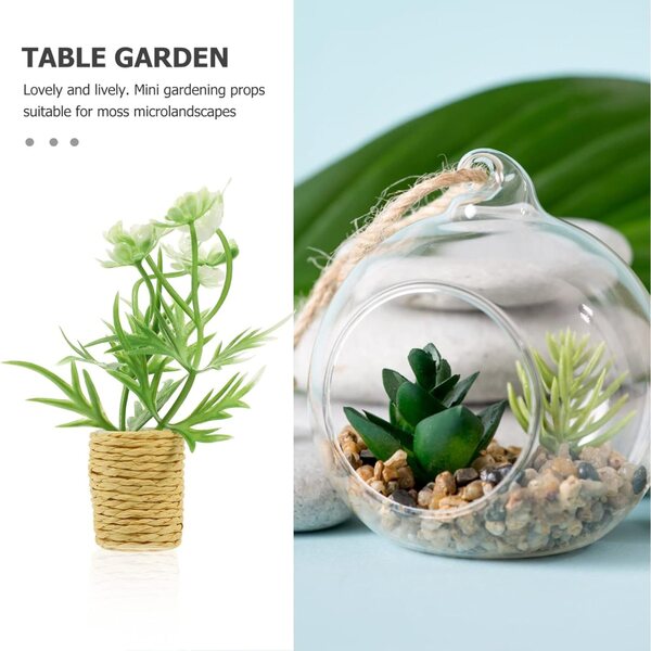 Mini Bonsai artificiale in miniatura per decorazione casa 1:12, resistente e realistico
