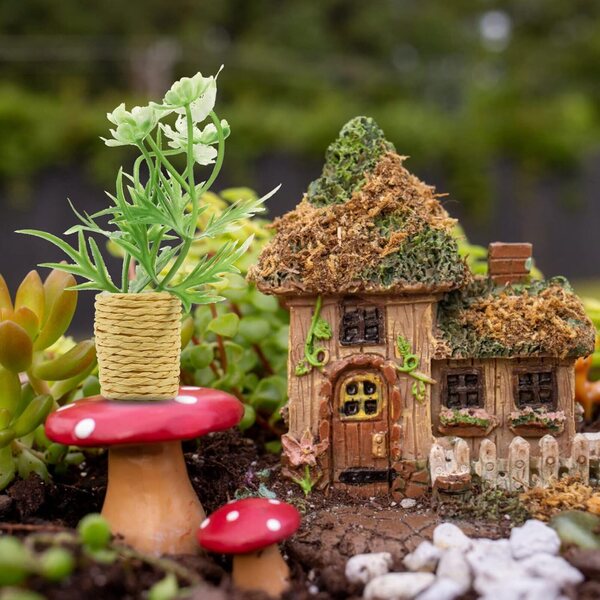 Mini Bonsai artificiale in miniatura per decorazione casa 1:12, resistente e realistico