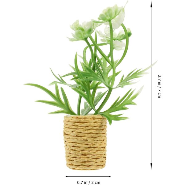 Mini Bonsai artificiale in miniatura per decorazione casa 1:12, resistente e realistico