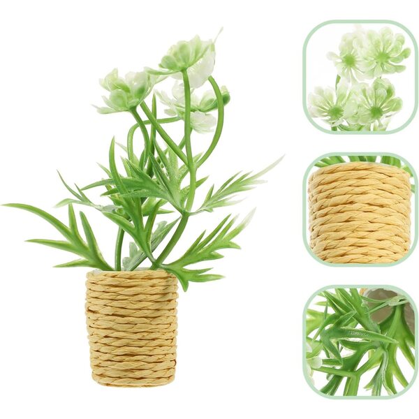 Mini Bonsai artificiale in miniatura per decorazione casa 1:12, resistente e realistico