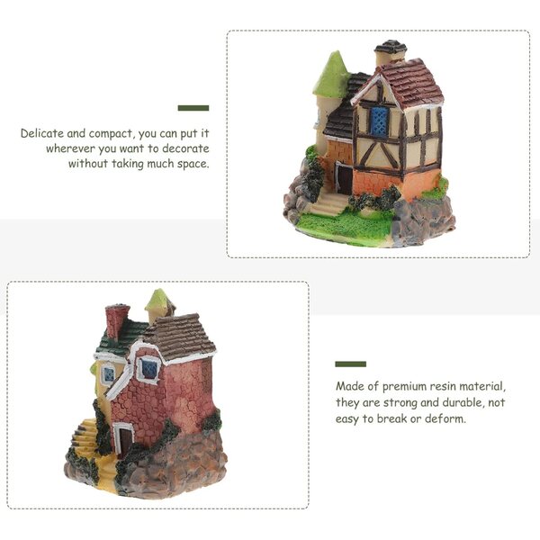 ibasenic Miniature Case in Resina 2 pezzi Decorazione Mini Casa per Ufficio e Giardino
