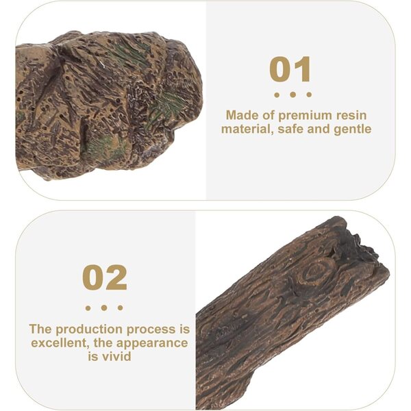 Set 6 Miniornamenti Tronco in Resina per Decorazioni Bonsai, Giardino e Micro Paesaggi