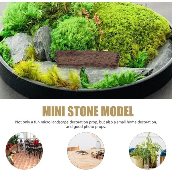 Set 6 Miniornamenti Tronco in Resina per Decorazioni Bonsai, Giardino e Micro Paesaggi