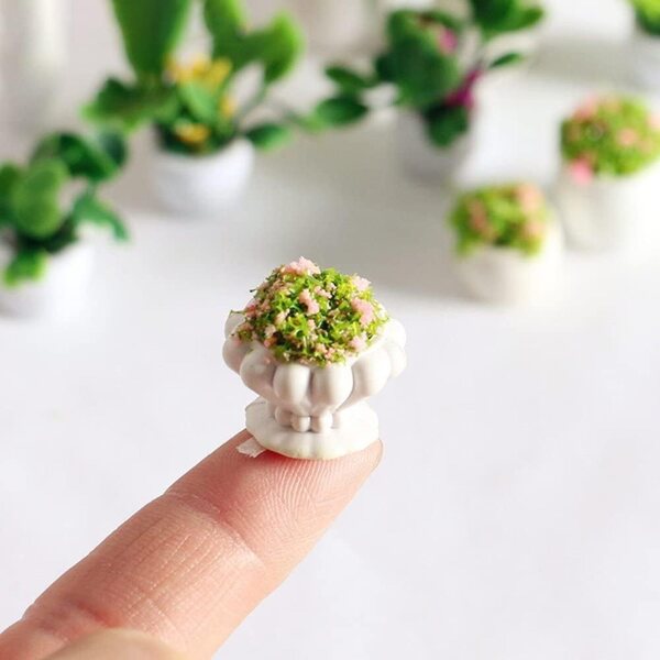 Miniature piante in vaso 2 pezzi per casa delle bambole decorazione 1:12