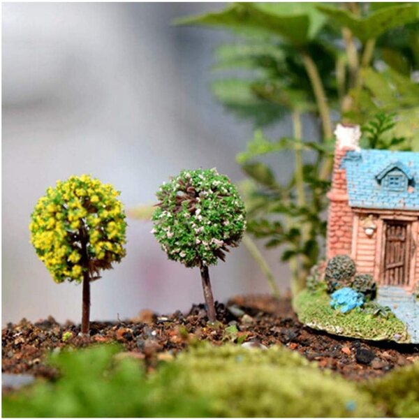 Miniature Alberi in Resina per Casa delle Bambole e Giardino in Stile Europeo