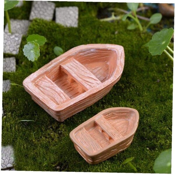 Set 2 Miniature Barche Ornamentali per Giardino e Casa delle Bambole Froiny