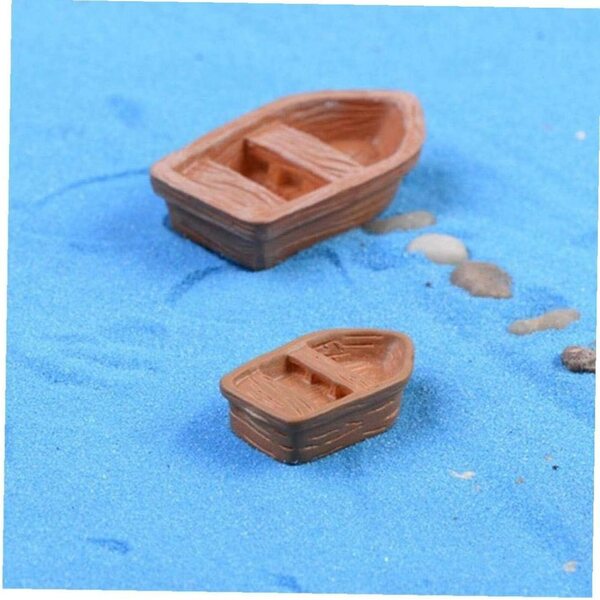 Set 2 Miniature Barche Ornamentali per Giardino e Casa delle Bambole Froiny