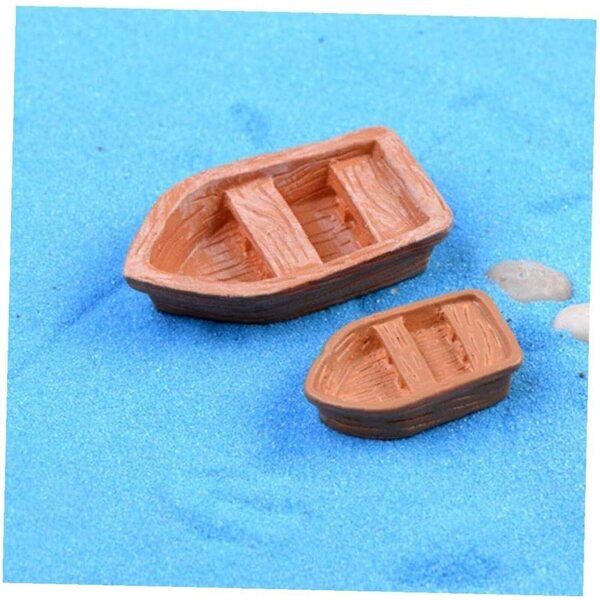 Set 2 Miniature Barche Ornamentali per Giardino e Casa delle Bambole Froiny