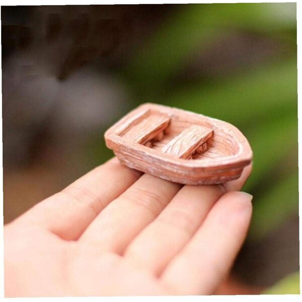 Set 2 Miniature Barche Ornamentali per Giardino e Casa delle Bambole Froiny