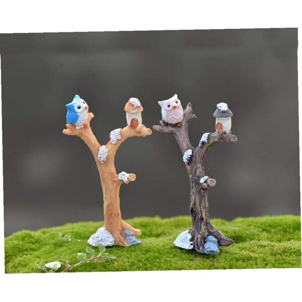 Beito Mini-Eulenbaum aus Kunstharz für Miniaturgärten und kreative Terrarien
